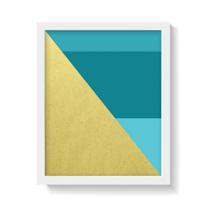 AQUA GOLD ABSTRACT Print
