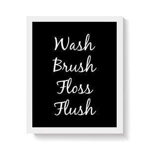 BATHROOM PRINT ON BLACK Print