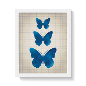 BLUE BUTTERFLIES Print