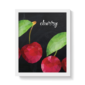 CHERRIES ON BLACKBOARD Print