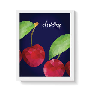 CHERRIES ON BLUE Print