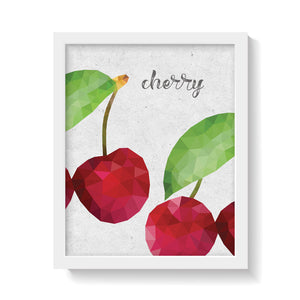 CHERRIES ON WHITE Print