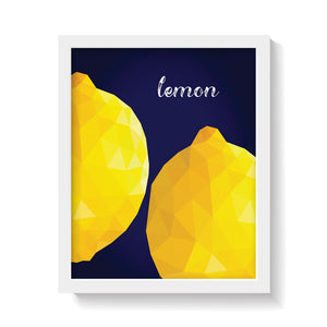 LEMONS ON BLUE Print