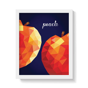 PEACHES ON BLUE Print