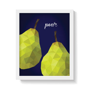 PEARS ON BLUE Print