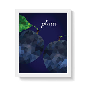 PLUMS ON BLUE Print