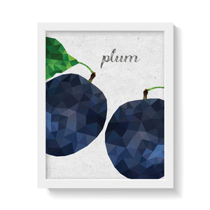 PLUMS ON WHITE Print