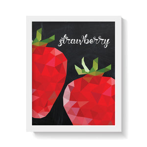 STRAWBERRIES ON BLACKBOARD Print