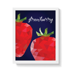 STRAWBERRIES ON BLUE Print