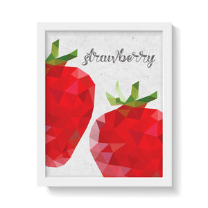 STRAWBERRIES ON WHITE Print