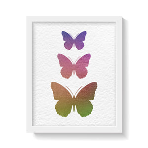THREE BUTTERFLIES Print